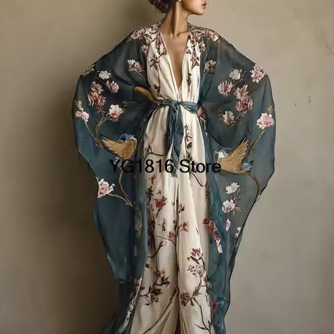 Robe Kimono Orientale Fleur & Grue Y2K