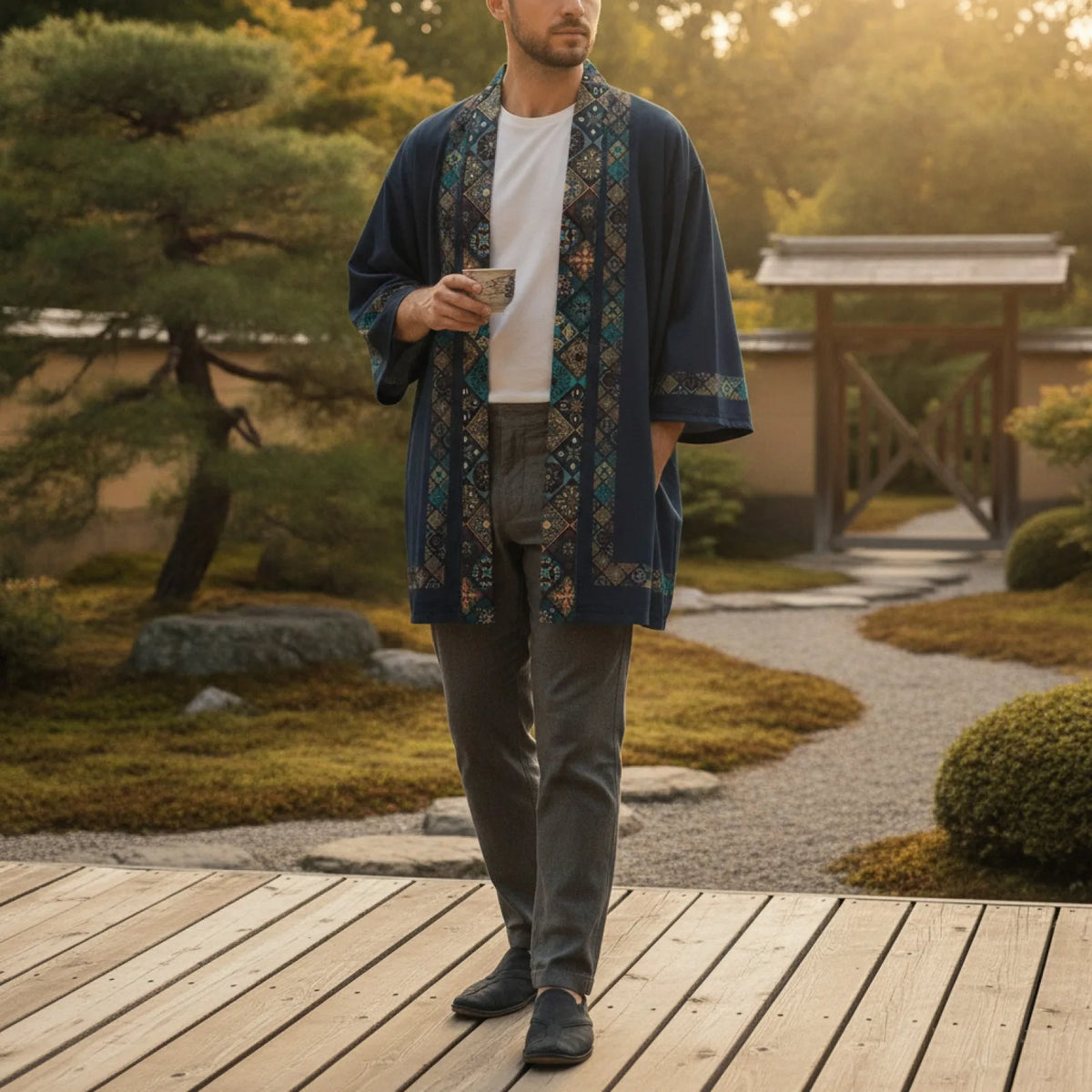 Kimono Vintage Asiatique Imprimé Traditionnel
