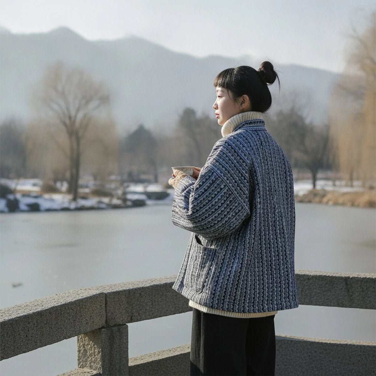 Manteau Haori Rétro Japonais en Coton