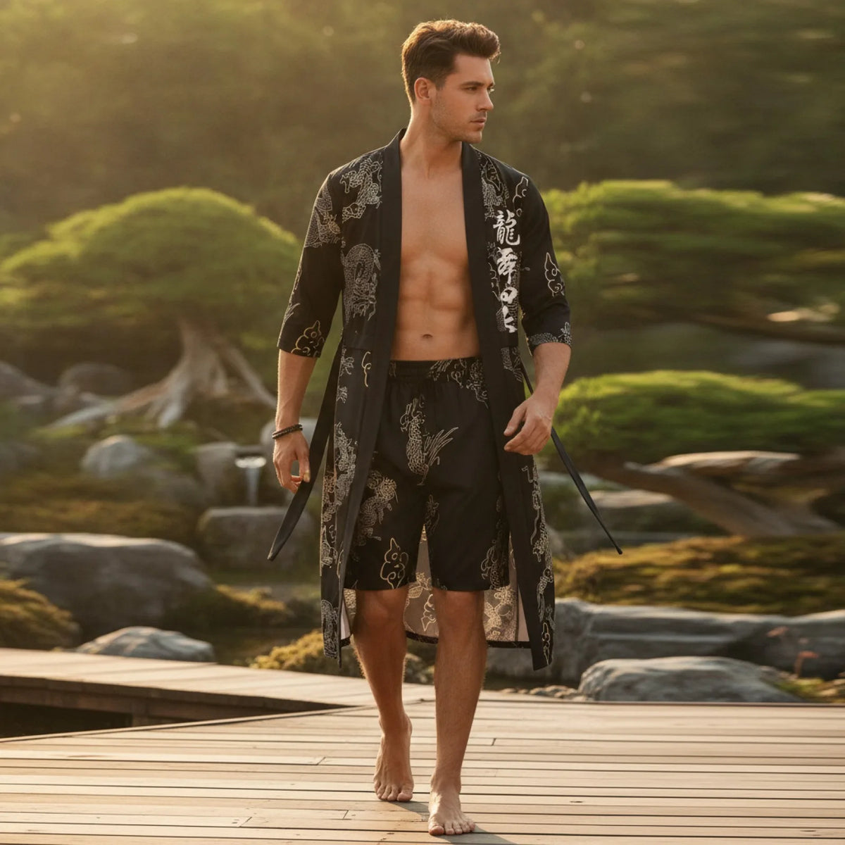 Ensemble Kimono & Short Dragon Dance Homme