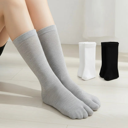 3/6 paires de chaussettes Tabi pour hommes et femmes, style japonais tendance, en coton uni, chaussettes à deux doigts, chaussettes à bout fendu pour kimono, tongs et sandales
