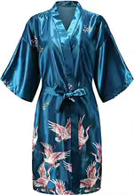 Robe Kimono Soie Florale Courte