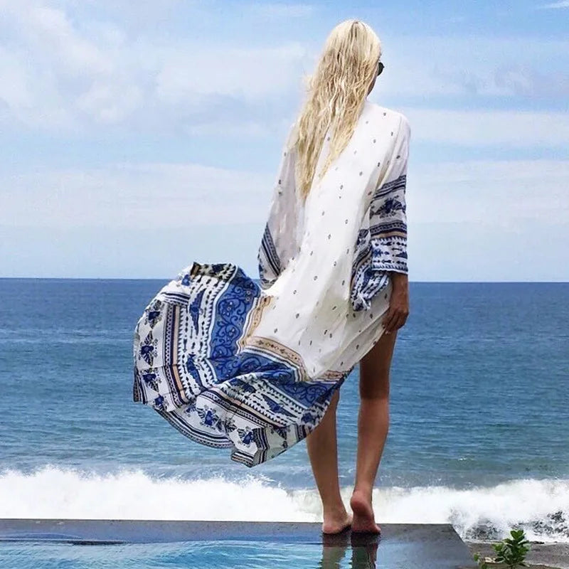 Robe Kimono Bohème Teelynn en Mousseline