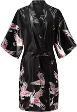 Robe Kimono Soie Florale Courte