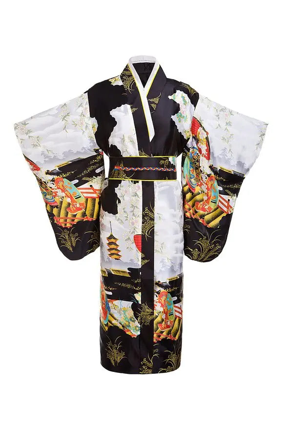 Robe Kimono Yukata traditionnelle japonaise pour femmes, bordeaux, Costumes de Cosplay à fleurs Haori asiatiques, longues Robes pyjama