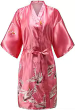 Robe Kimono Soie Florale Courte
