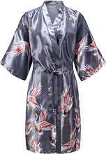 Robe Kimono Soie Florale Courte