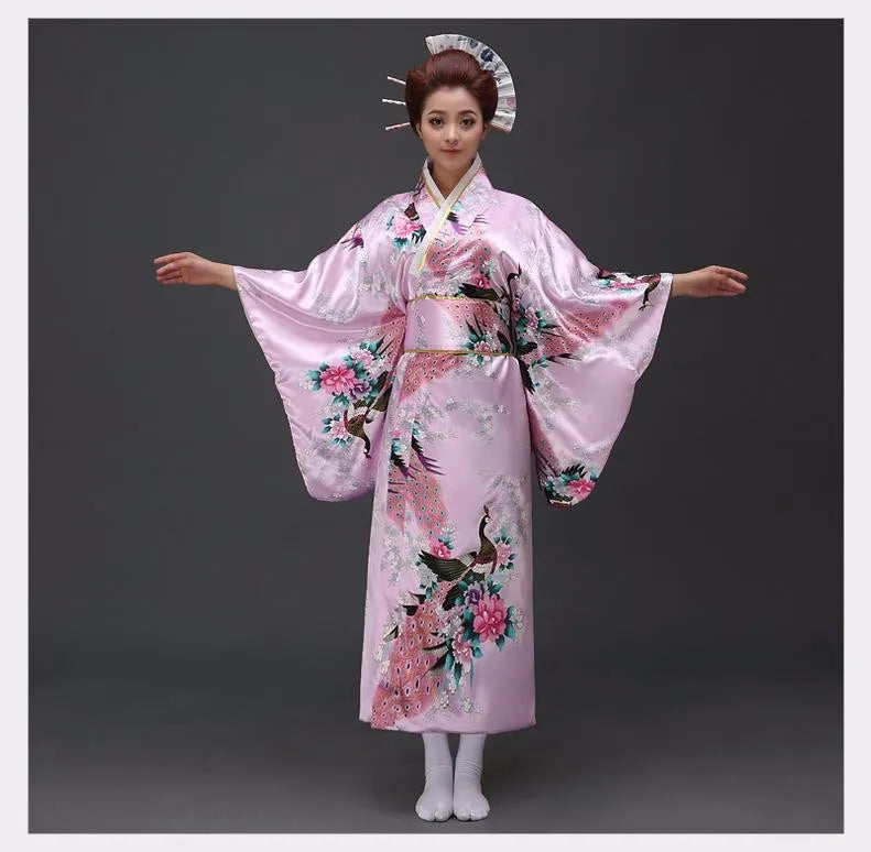 Robe Kimono Yukata traditionnelle japonaise pour femmes, bordeaux, Costumes de Cosplay à fleurs Haori asiatiques, longues Robes pyjama