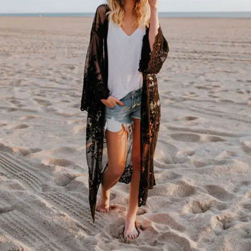 Kimono Bohème Mousseline & Dentelle