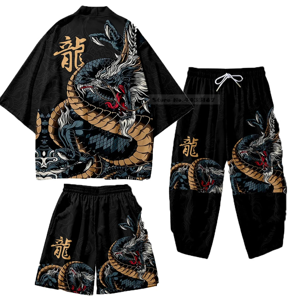 Ensemble Kimono Dragon Unisexe Grande Taille