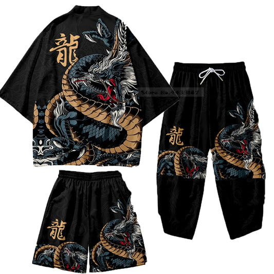 Ensemble Kimono Dragon Unisexe Grande Taille
