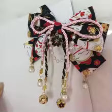 Épingle à cheveux avec pompon rouge pour femmes et filles japonaises, Kimono Lolita, belle pince à cheveux Cosplay Sakura, Clip latéral, accessoires pour cheveux
