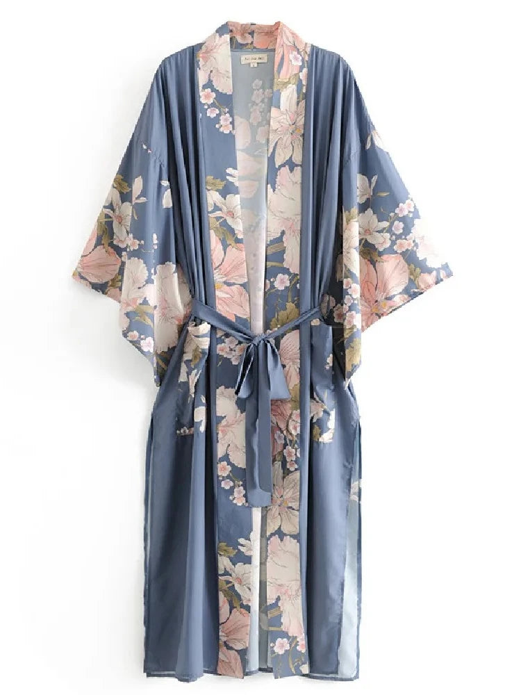 Kimono Long Bohème Imprimé - Style Chic & Léger