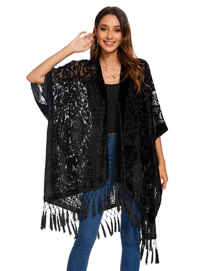 Kimono Bohème Peluche Brûlée Femme