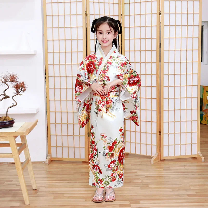 Kimono Tendance Nationale Rétro pour Enfant, Peignoir de Style Japonais, Robe de Spectacle de Princesse, Nministériels d de Tempérament