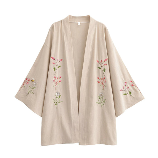 Robe Kimono Bohème Fleurie & Abeilles