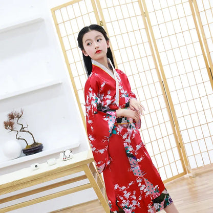 Kimono Tendance Nationale Rétro pour Enfant, Peignoir de Style Japonais, Robe de Spectacle de Princesse, Nministériels d de Tempérament