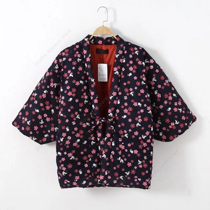 Hanten – vestes pour femmes, Kimono japonais, chaise longue, pyjama matelassé, manteau rembourré en coton Haori, vêtements asiatiques, automne et hiver