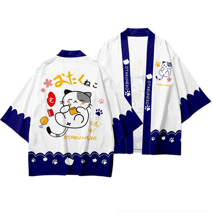 Cardigan Kimono Été Chat Chanceux Style Japonais