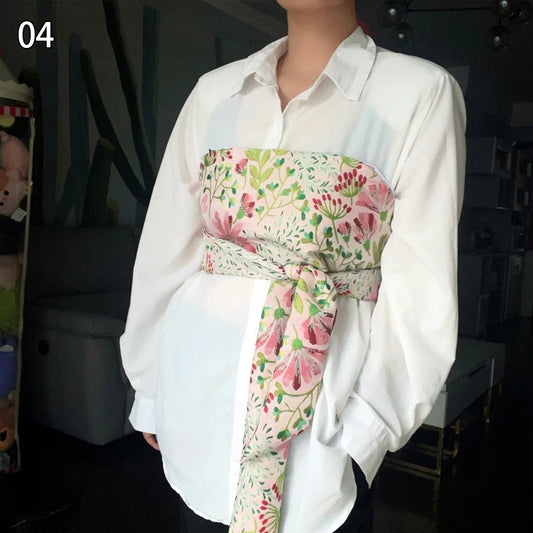 Kimono japonais traditionnel Yukata Obi, ceinture grue à imprimé Floral Haori, brocart Jacquard, accessoires de décoration de chemise