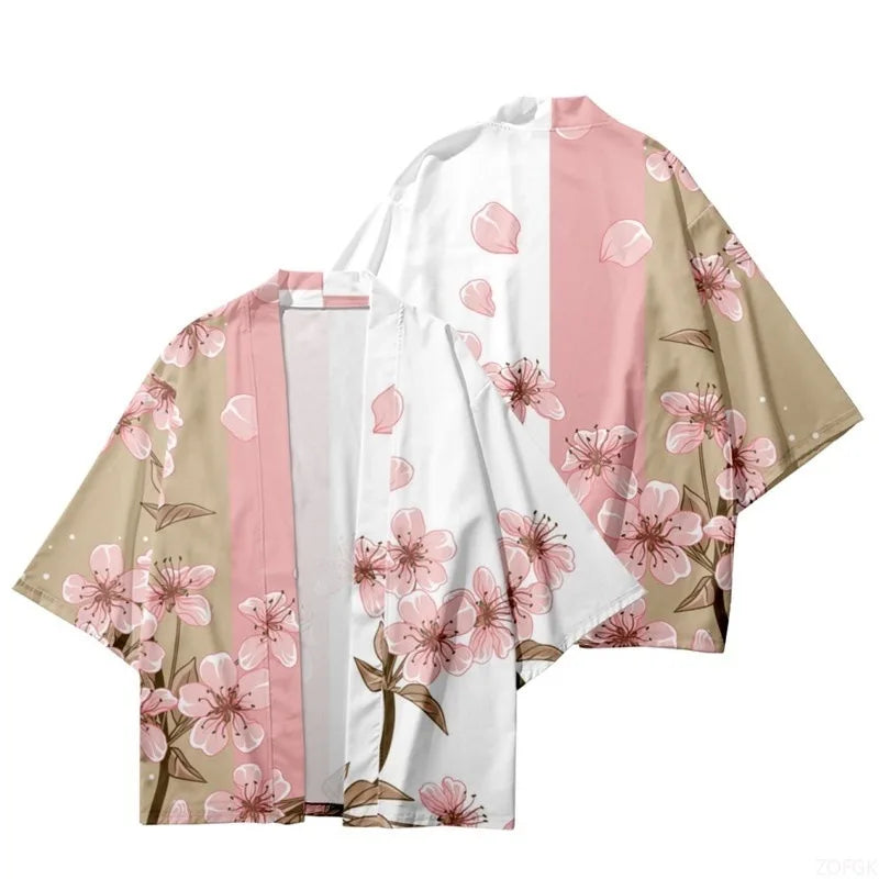 Kimono d'été floral unisexe