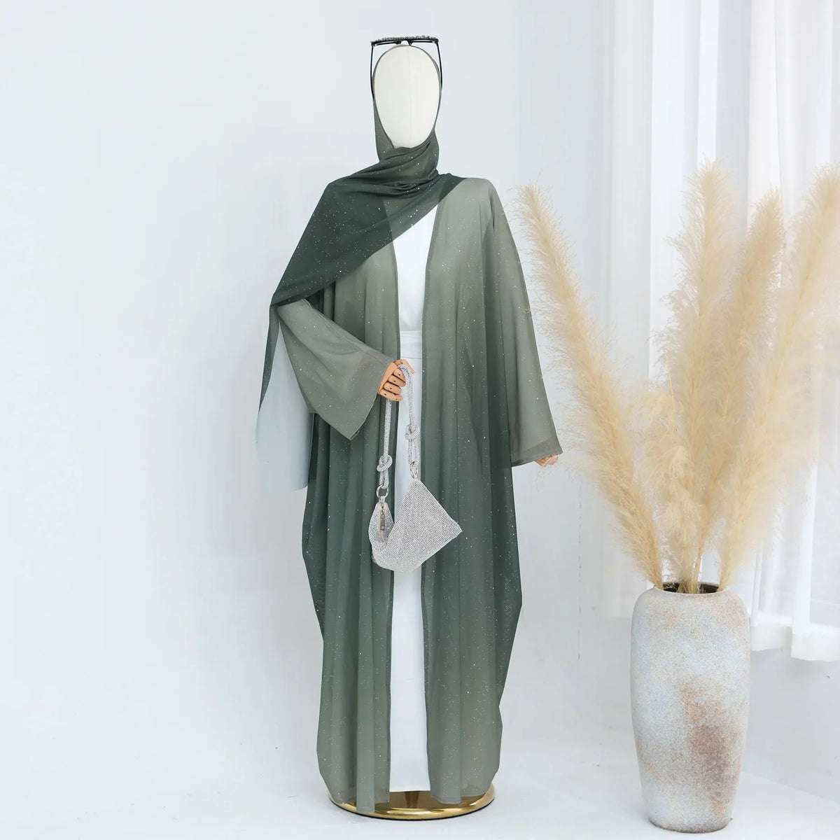 Abaya Cardigan Long Scintillant Dubaï Chic