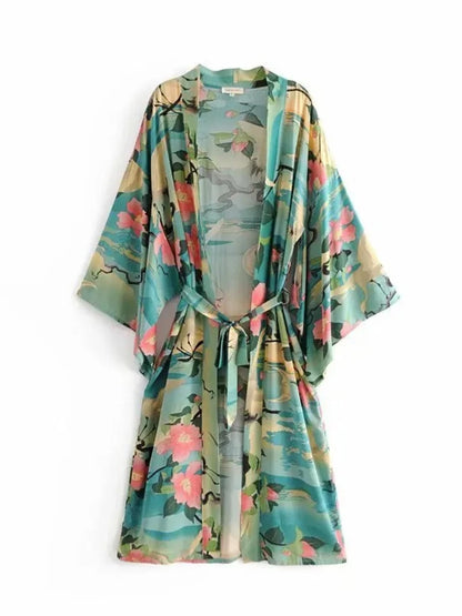 Kimono Long Bohème Imprimé - Style Chic & Léger