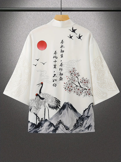 Kimono unisexe avec personnage de samouraï, hauts à la mode, Cardigan décontracté, tenue Yukata, Streetwear japonais, vêtements traditionnels