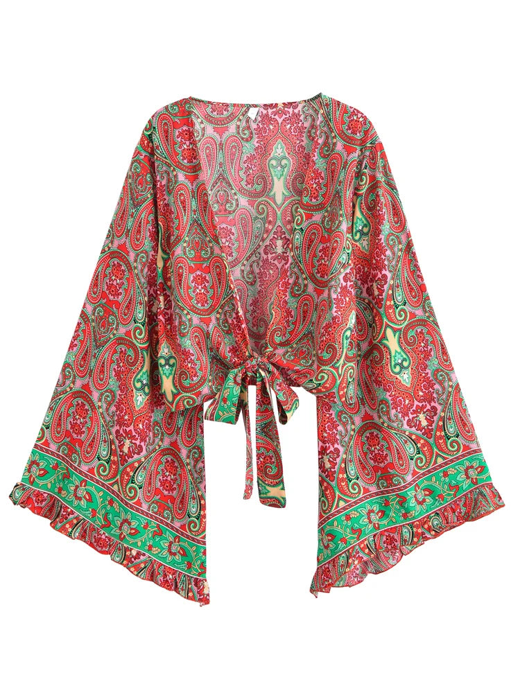Kimono Bohème Fleuri Court : L'Essentiel Estival