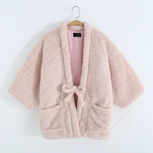 Veste Hanten Velours Corail - Style Japonais Authentique