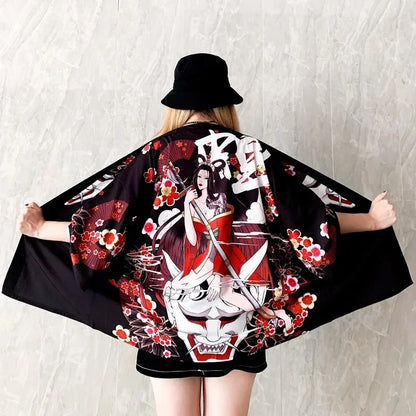 Kimono traditionnel japonais pour femmes, vêtements asiatiques, Cardigan de Cosplay à la mode pour hommes et femmes, plage en plein air, tendance Haori Yukata
