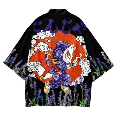 Kimono Cardigan Grue Unisexe Style Japonais