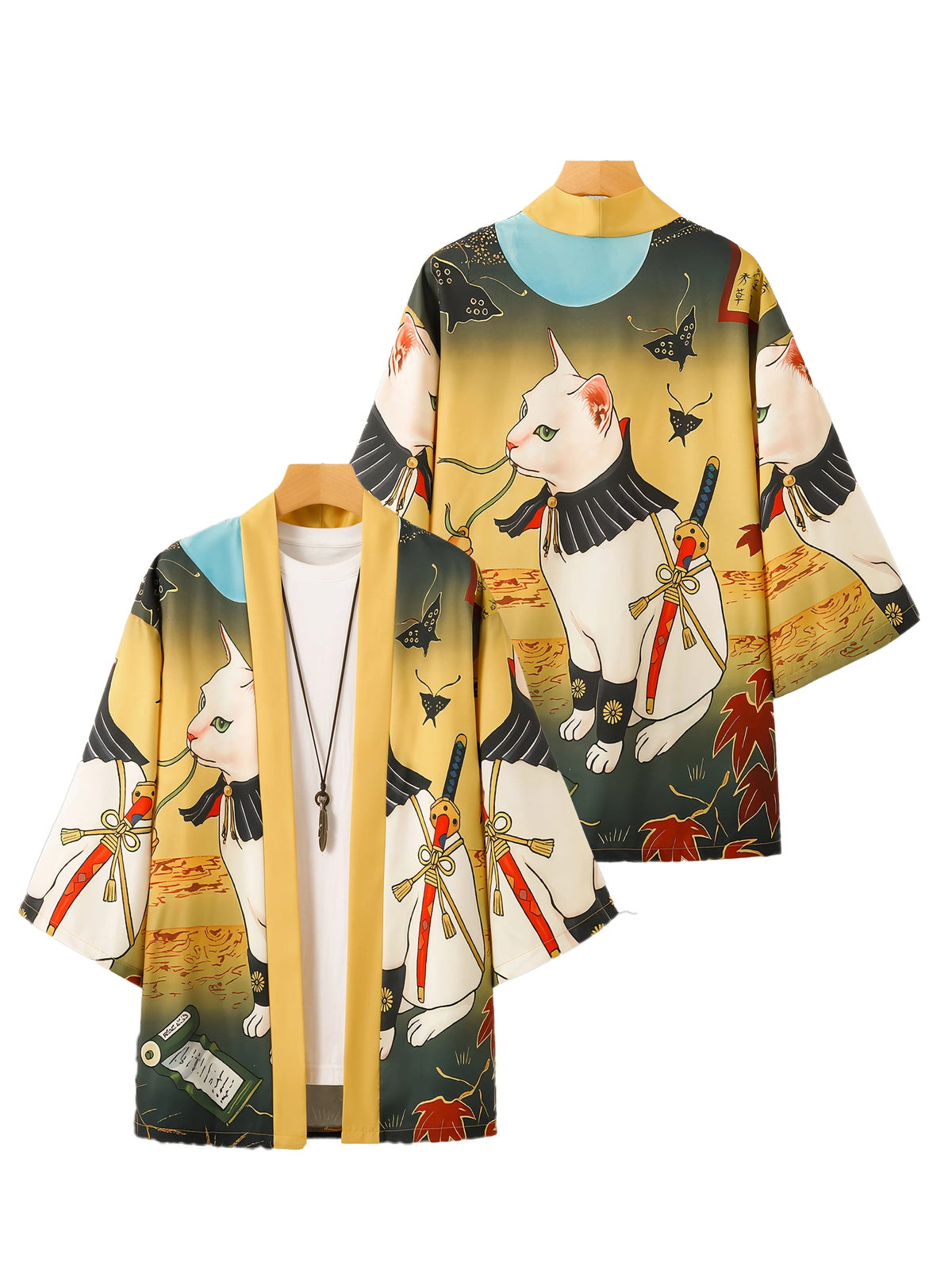 Kimono unisexe avec personnage de samouraï, hauts à la mode, Cardigan décontracté, tenue Yukata, Streetwear japonais, vêtements traditionnels