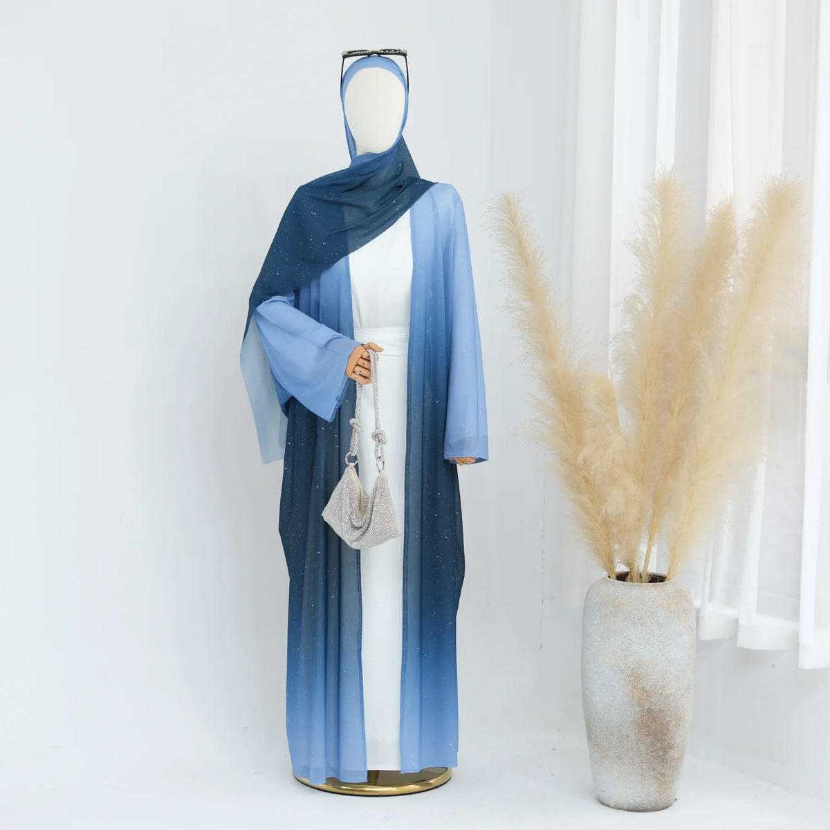 Abaya Cardigan Long Scintillant Dubaï Chic