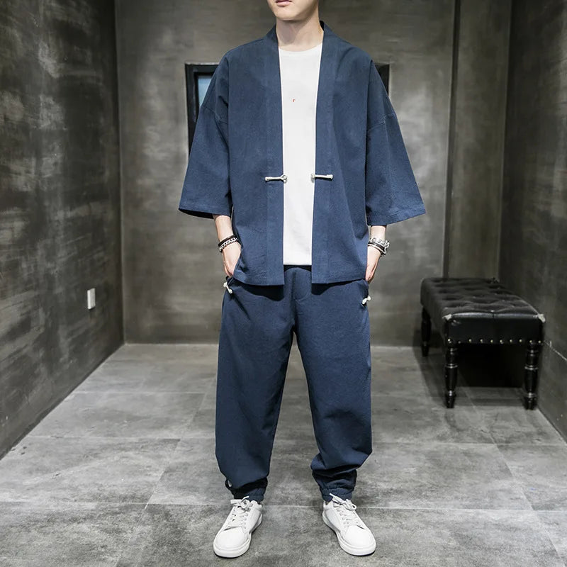 Kimono Haori Homme Rétro Style Tang