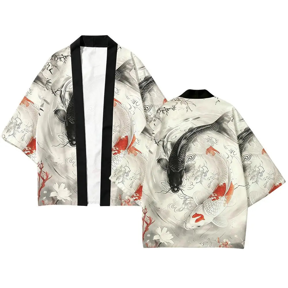 Haori Kimono Ukiyo-e Poissons Koi