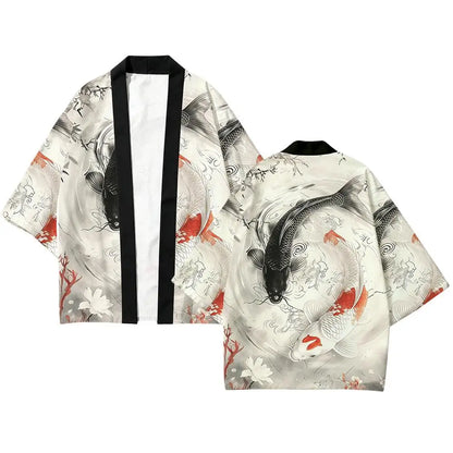 Haori Kimono Ukiyo-e Poissons Koi