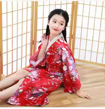 Kimono Tendance Nationale Rétro pour Enfant, Peignoir de Style Japonais, Robe de Spectacle de Princesse, Nministériels d de Tempérament