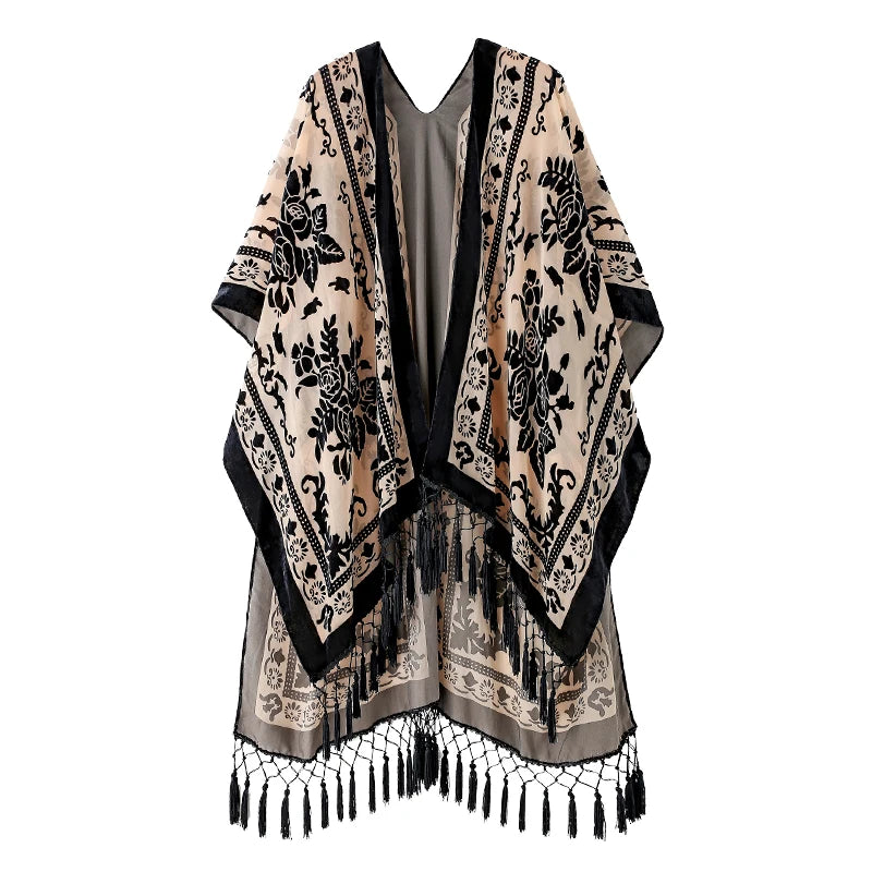 Kimono Bohème Peluche Brûlée Femme