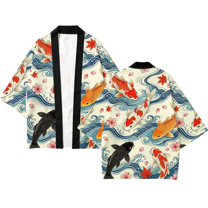 Haori Kimono Ukiyo-e Poissons Koi