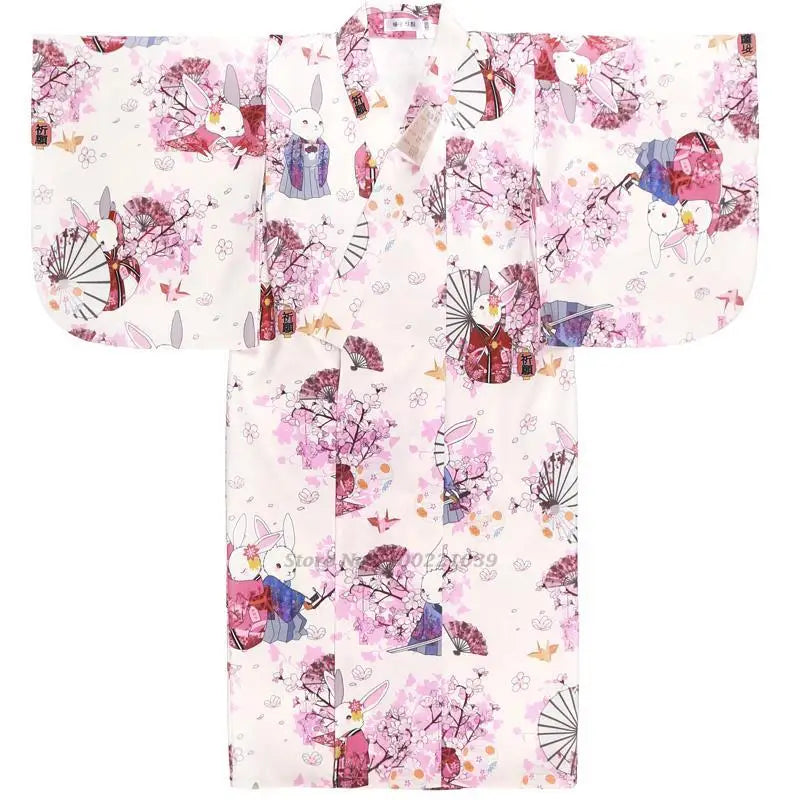 Kimono imprimé floral national yukata, robe vintage japonaise pour enfants, costume de performance japonaise, robe kimono traditionnelle, 2026