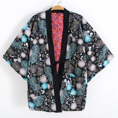 Kimono Japonais Réversible Femme Coton Doux