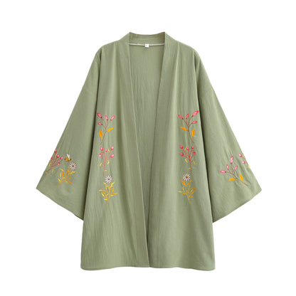 Robe Kimono Bohème Fleurie & Abeilles