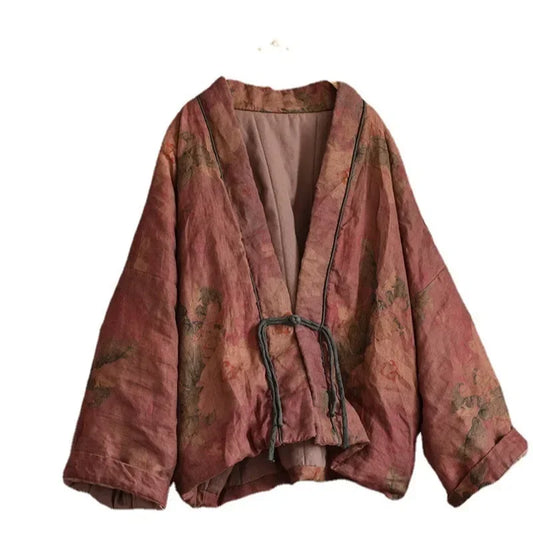 Kimono Vintage Imprimé Coton Rembourré