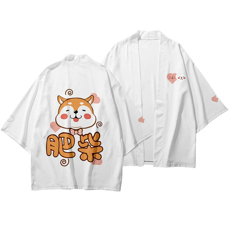 Cardigan Kimono Été Chat Chanceux Style Japonais