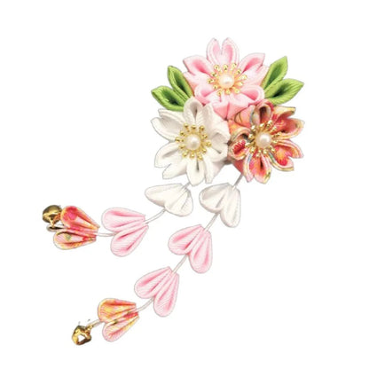 Pinces à cheveux en tissu faites à la main pour femmes et filles, épingle à cheveux, barrettes, kimono japonais, vêtements de sauna, pompon de fleurs, accessoires