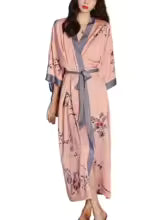 Robe Kimono Longue Soie Satinée Daiwor Kout