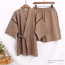 Kimono Homme Vintage Rayé Khaki