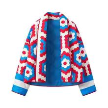 Veste Kimono Matelassée Imprimée Femme