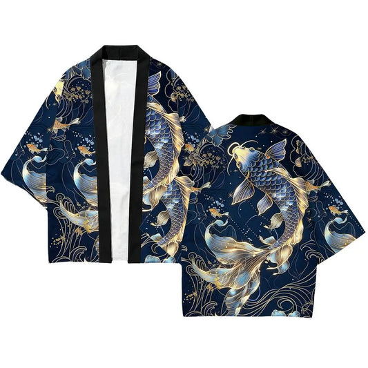 Haori Kimono Ukiyo-e Poissons Koi